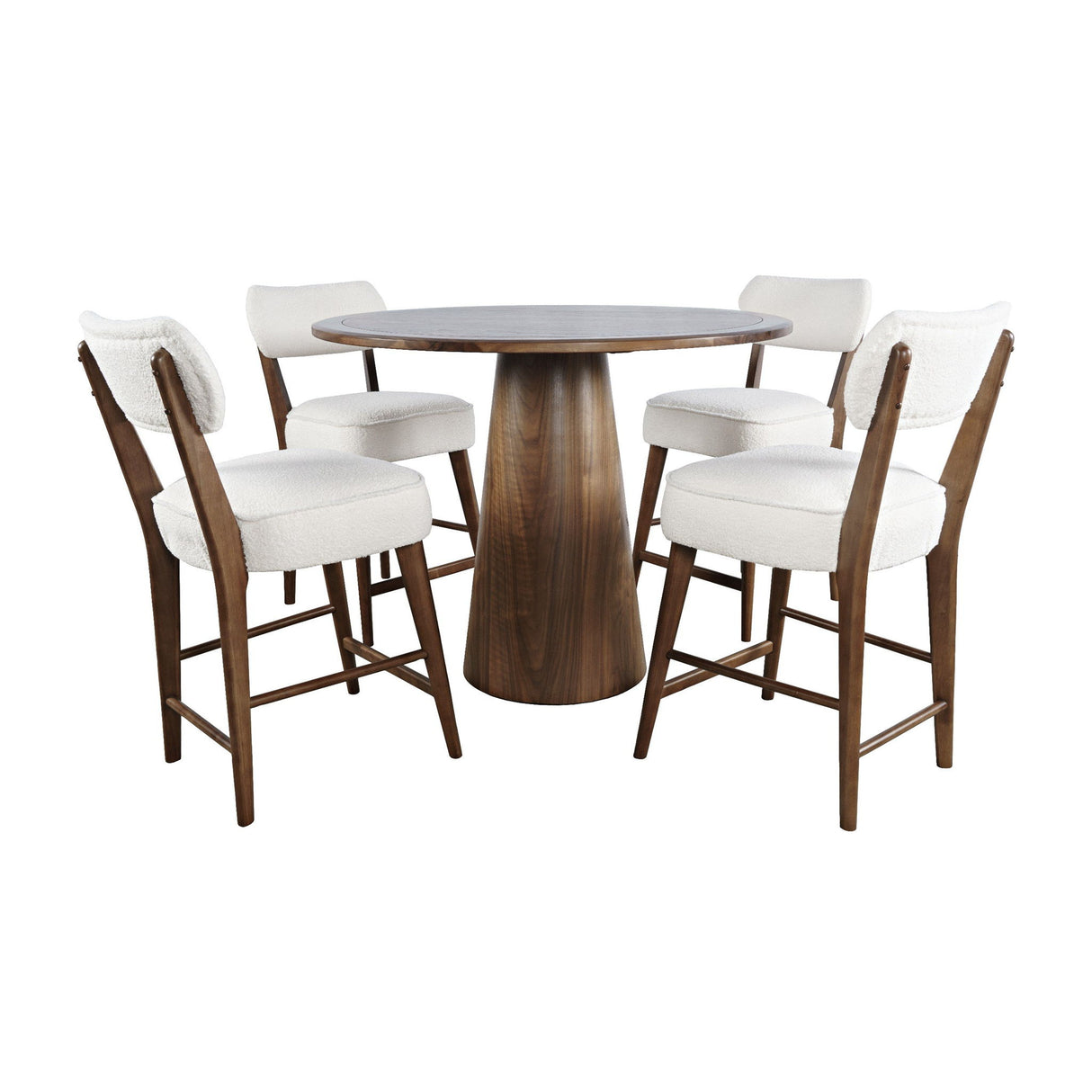 Nash - 5 Piece Dining Set, Counter Table With 4 Barstools