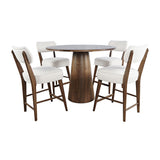 Nash - 5 Piece Dining Set, Counter Table With 4 Barstools