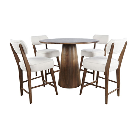 Nash - 5 Piece Dining Set, Counter Table With 4 Barstools