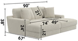 Cozy - 2 Piece Double Wide Chaise With USB Charging Ports