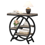 Modern Narrow End Table With 3 Tier Shelves