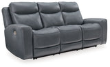 Mindanao - 2 Pc. - Power Reclining Sofa, Power Reclining Loveseat with Console - Steel