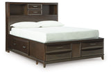 Vanmore - Dark Brown - Queen Storage Bed
