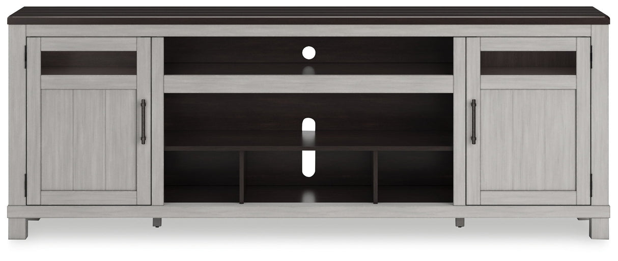 Darborn - XL TV Stand W/Fireplace Option - Gray / Brown