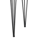 Modern Industrial Breakfast Bar Table, Metal Hairpin Legs & Wood Veneer Top - Natural