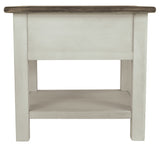 Bolanburg - Rectangular End Table - White / Brown / Beige