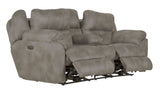 Ferrington - Power Lay Flat Reclining Console Loveseat with Power Adjustable Headrest & Lumbar