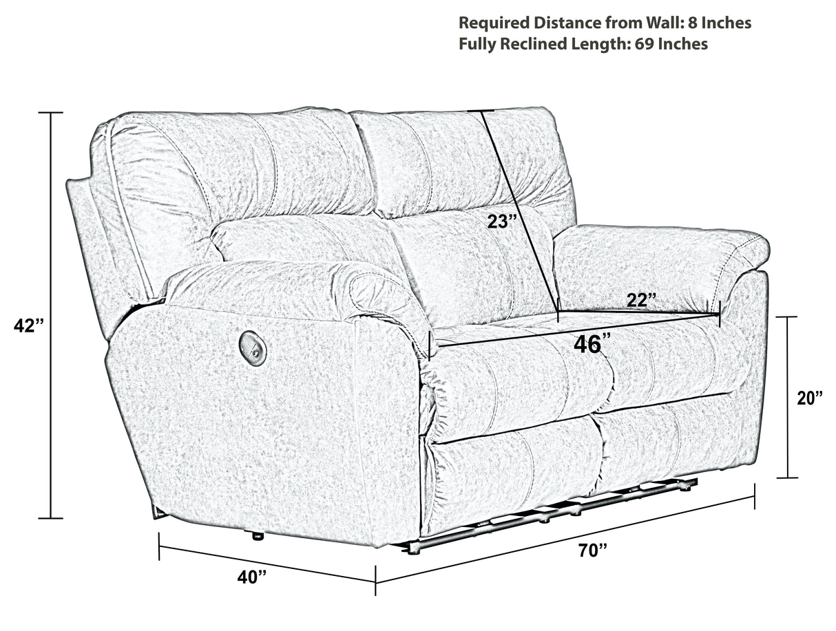 Hollins - Power Reclining Loveseat - Coffee