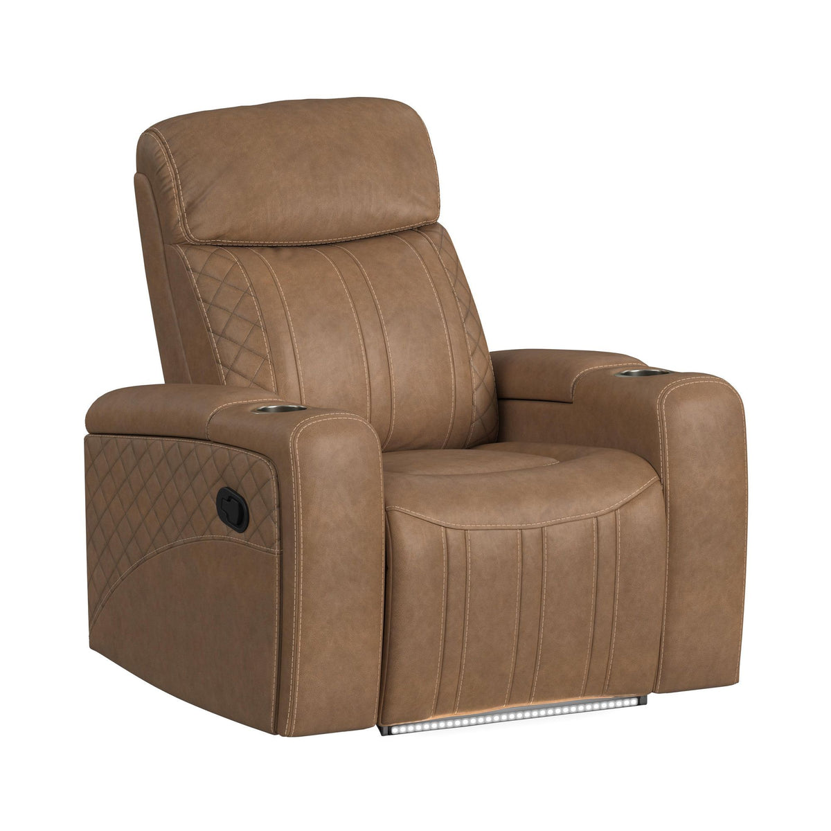 Side Kick - Recliner With Cupholders And White Led Light - Simba Saddle