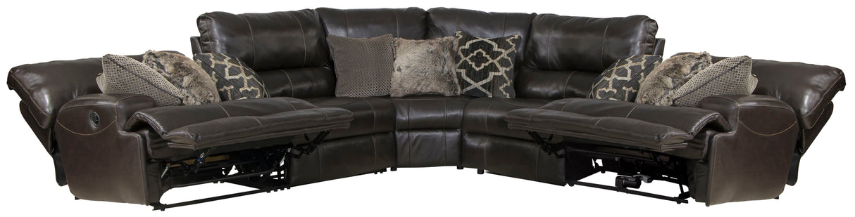 Como - Italian Leather Match Reclining Sectional