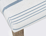Eastern Tides - Upholstered Bench - Blue Stripe / Light Brown