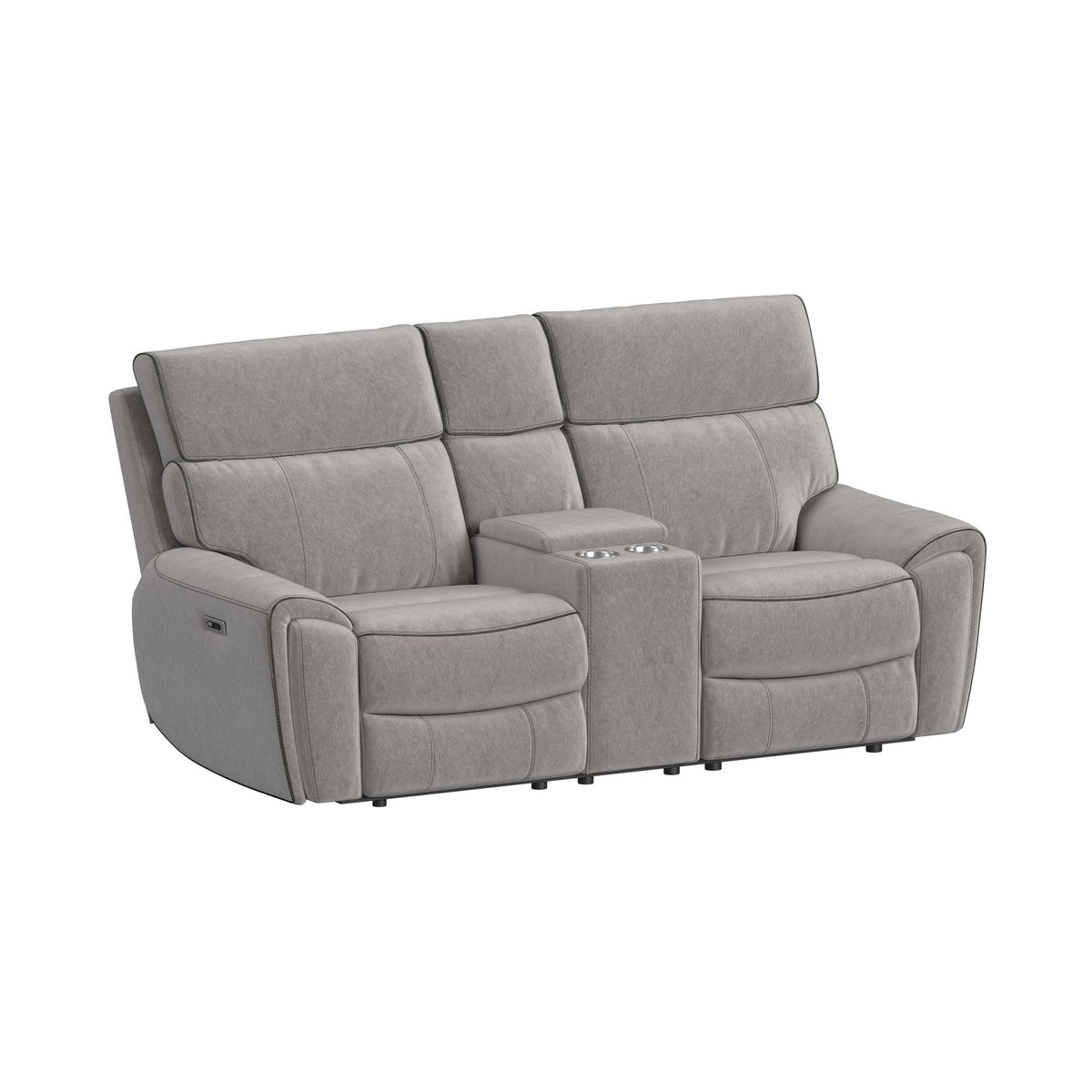 Jackpot - P1 Loveseat With Console - Explore Light Gray