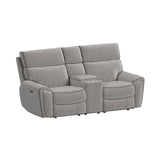 Jackpot - P1 Loveseat With Console - Explore Light Gray