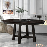 Gia - Round Extendable Dining Table With 16" Leaf Wood