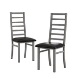 Metal Dining Chairs With Steel Legg, High Back Armless Design