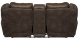 Ferrington - Power Lay Flat Reclining Console Loveseat with Power Adjustable Headrest & Lumbar