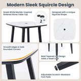 5 Pieces Outdoor Patio Bar Set, Rounded Square Table & 4 Aluminum Bar Stools