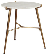 Chadton - Accent Table - White / Gold Finish