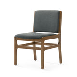 Contemporary Dining Chair Set Upholstered Fabric With Rubberwood Frame
