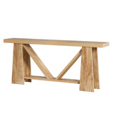Slim 2 Tier Entryway Accent Extra Long Console Table For Living Room - Natural / Light Brown