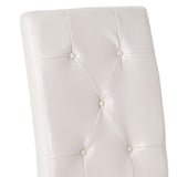 Carter - 5 Tuft Dining Chair With Button Tufted Backrest And Espresso Legs - Ivory