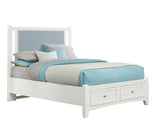 Bonanza - Ocean Blue Linen Upholstered Bed With Storage Footboard