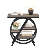 Modern Narrow End Table With 3 Tier Shelves