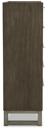 Arkenton - Grayish Brown / White - Five Drawer Chest