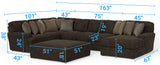 Mammoth - 3 Piece Sectional With Cocktail Ottoman (RSF Chaise) - Chocolate
