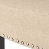 Barstools With Rivet Decoration (Set of 2), Wood Frame, Bar Chairs For Kitchen Island - Beige
