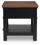 Wildenauer - Brown / Black - Rectangular End Table