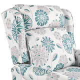 Push Back Recliner Chair Upholstered Recliner Armchair With Classic Wing Back And Solid Gourd-Shaped Legs