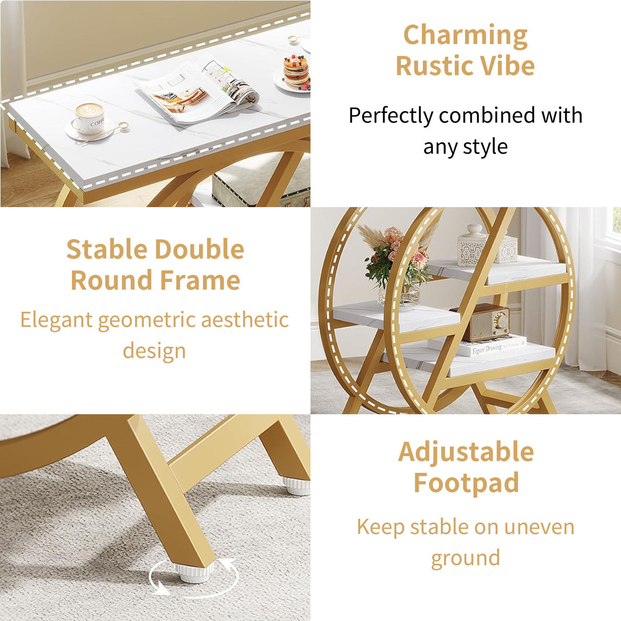 Modern Narrow End Table With 3 Tier Shelves