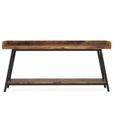 Extra Long Console Table For Living Room - Rustic Brown