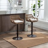 Modern Swivel Bar Stools Adjustable Counter Chairs With Footrest (Set of 2)