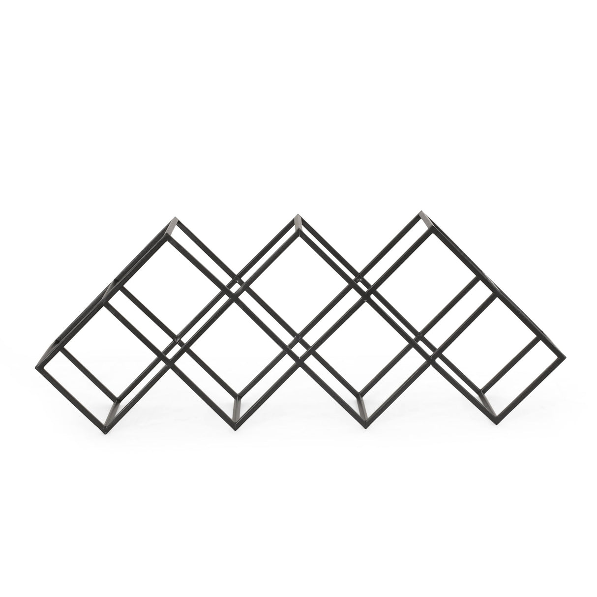 Modern Industrial Tabletop Wine Rack With 7 Bottle Holders - Black