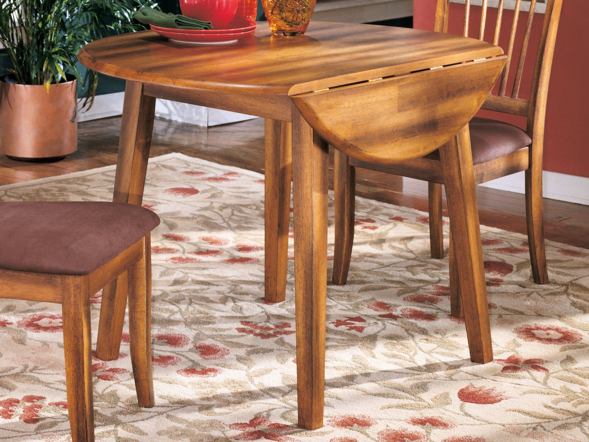 Berringer - Rustic Brown - Round DRM Drop Leaf Table