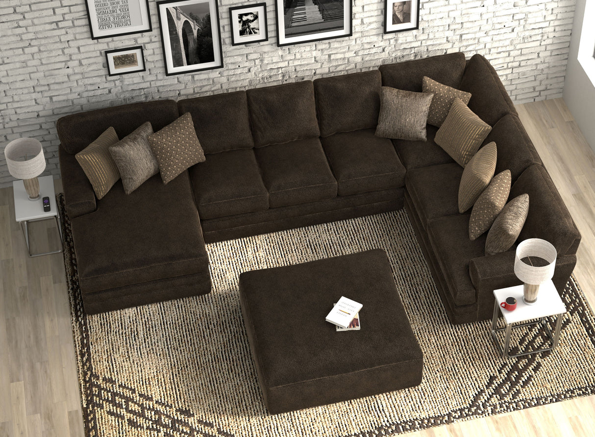 Mammoth - 3 Piece Sectional With Cocktail Ottoman (LSF Chaise) - Chocolate
