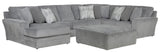 Glacier - Sectional With 9 Accent Pillows And Ottoman Set