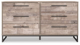 Neilsville - Six Drawer Dresser - Vinyl-Wrapped - Whitewash