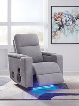 Pineland - Glider Power Recliner With Audio System - Pewter