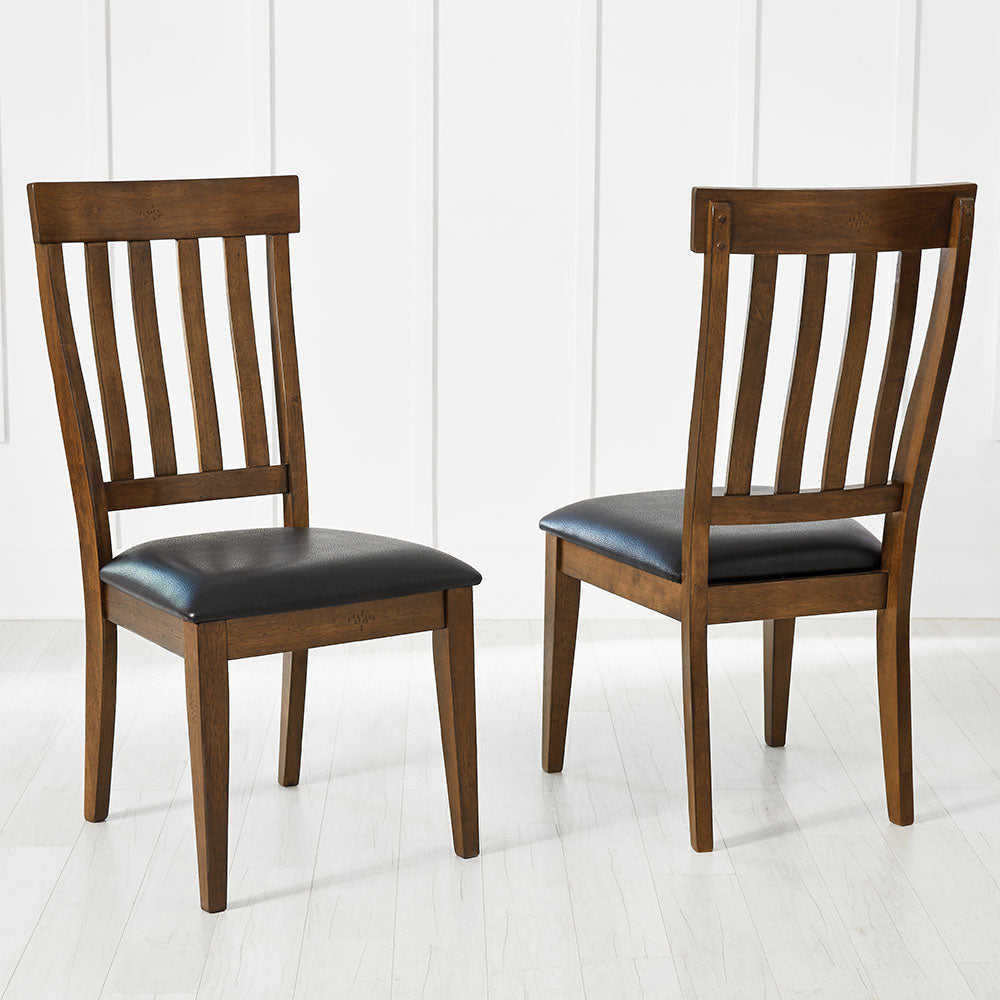 Mariposa Dining Slatback Side Chair With Upholstered Seat