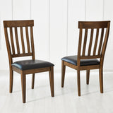 Mariposa Dining Slatback Side Chair With Upholstered Seat