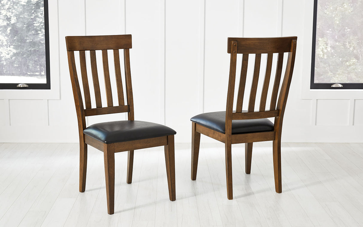 Mariposa Dining Slatback Side Chair With Upholstered Seat