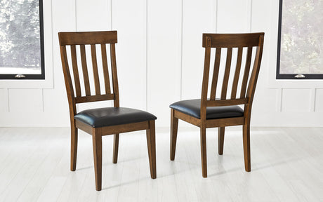 Mariposa Dining Slatback Side Chair With Upholstered Seat