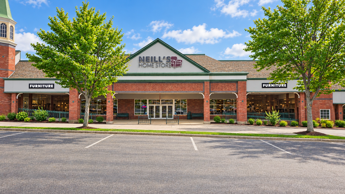 Exterior of Neill’s Home Store in Branson with the storefront sign and entrance