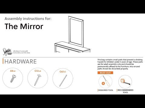 Mollviney - Bedroom Mirror - White