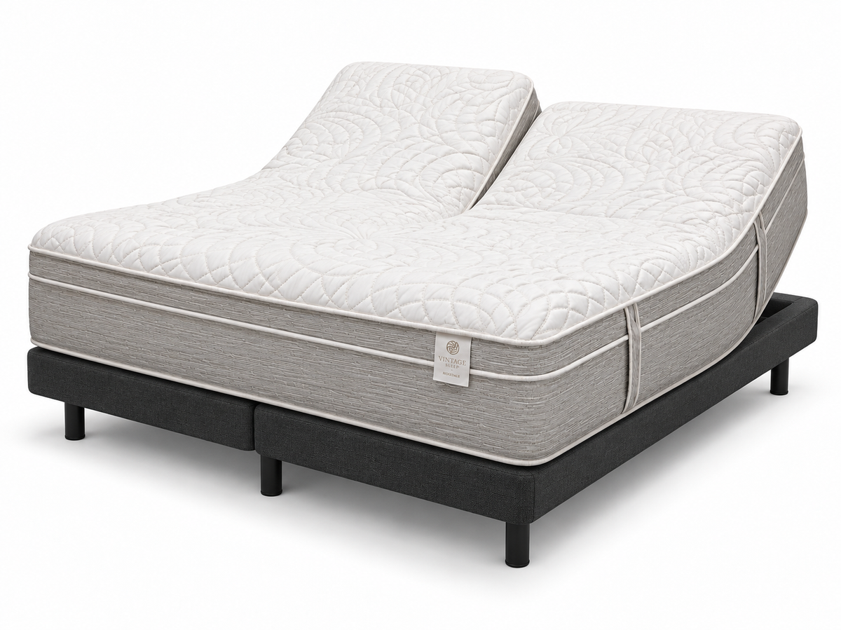 Vintage Sleep Ridgedale Split Top King on an adjustable base