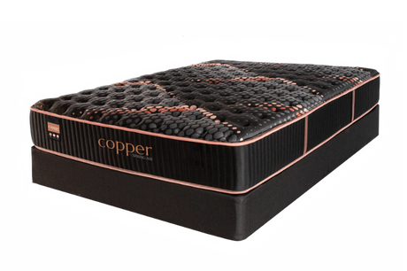 Spring Air Copper Quilted Hybrid Firm Mattress — angled view.