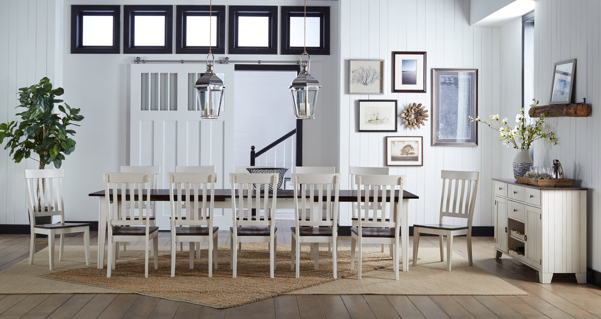 Toluca Dining Slatback Side Chair With Wood Seat